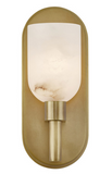 Alora Lighting WV338101VBAR Lucian 9 inches Tall Alabaster Glass LED Wall Sconce Light, Vintage Brass Finish