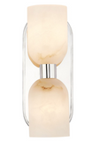 Alora Lighting WV338902PNAR Lucian 11.5 inches Tall Alabaster Glass LED Bathroom Vanity Light, Polished Nickel Finish