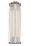 Alora Lighting WV339112PNCR Sabre 11 inches Tall Clear Ribbed LED Bathroom Vanity Light, Polished Nickel Finish