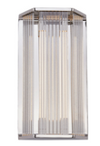 Alora Lighting WV339216PNCR Sabre 15.75 inches Tall Clear Ribbed LED Wall Sconce Light, Polished Nickel Finish