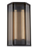 Alora Lighting WV339216UBCR Sabre 15.75 inches Tall Clear Ribbed LED Wall Sconce Light, Urban Bronze Finish