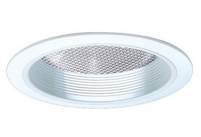 ELCO Lighting EL742W 7 Inch CFL Horizontal Baffle with Regressed Albalite Lens White Finish 18W