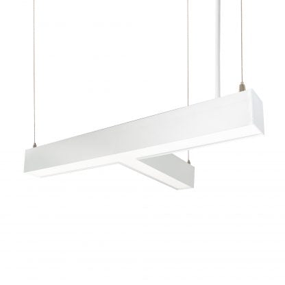 Nora Lighting NLUD-T334W T-Connector L-Line LED Indirect/Direct Linear, Selectable CCT, 12-40W / 1474-4914lm, White Finish