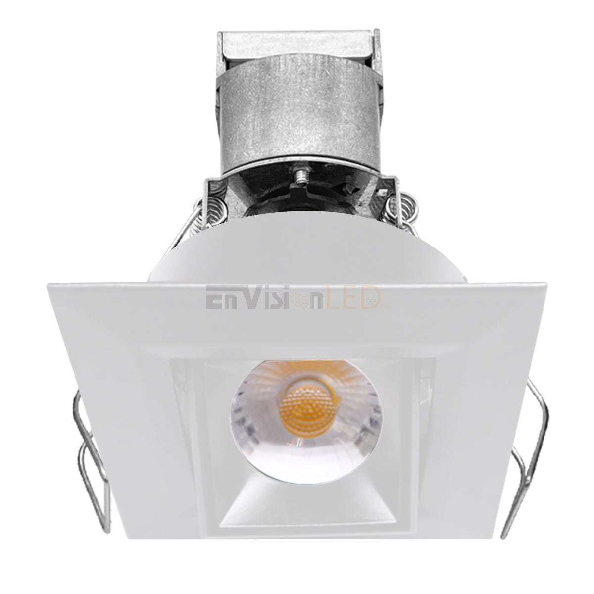 EnvisionLED LED-MDL-1-ADJ-6W-30K-SQ-WH-12V LED 1 Inch 12V Mini Gimbal Low Voltage Downlight Adjustable Square 3000K White Finish