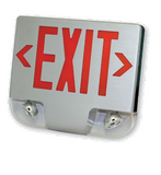 Westgate XT-C-ADJ-3RAAEM LED Red Single/Double Faceplate Combination LED Exit Sign and Emergency 120/277V