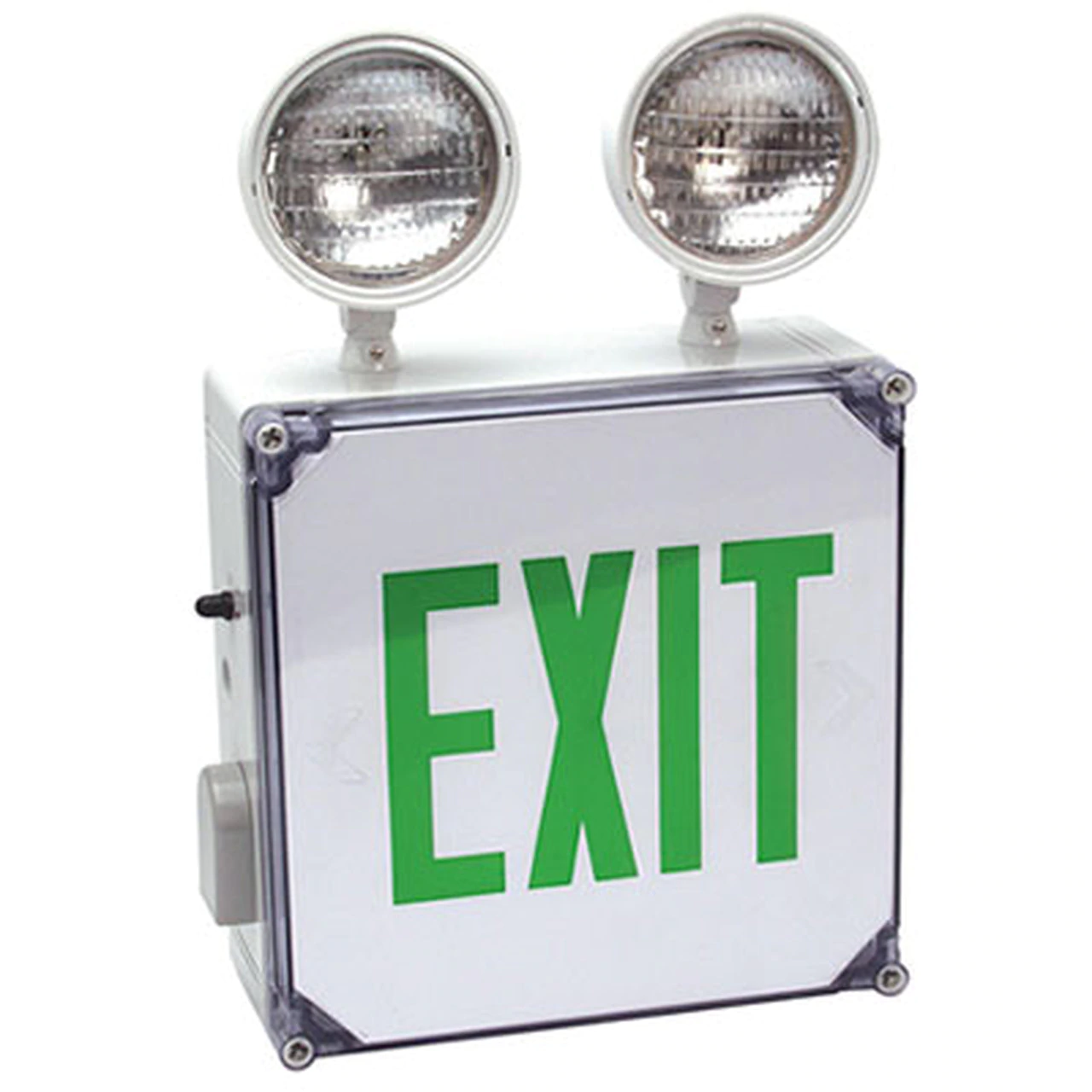 Westgate XT-CWP-GG-EM Wet Location Combination Led Exit Sign & Incandescent Emergency 120~277V