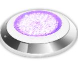 ABBA Lighting USA PL54-RGB-50FT Pool Light, Rounded Surface Stainless Steel Silver Finish