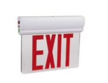 LED Edge-Lit Exit Sign, Clear Single Face, Red Letters