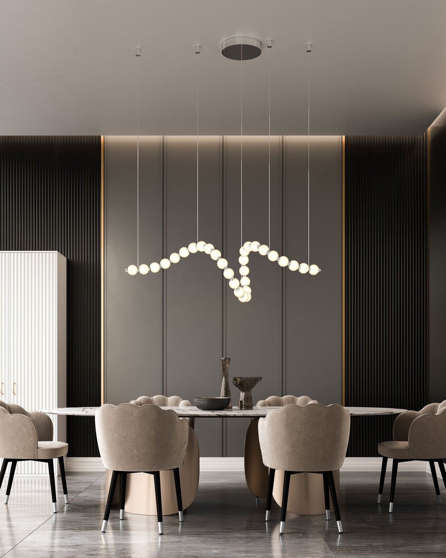 Alora Lighting CH321508CH LED Akoya Linear Chandelier Chrome Finish