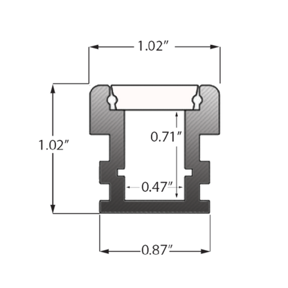 Core Lighting ALP24-LN98-FR LED 1 Inch Wide In-Ground Aluminum Profile - 98 Inches Frosted