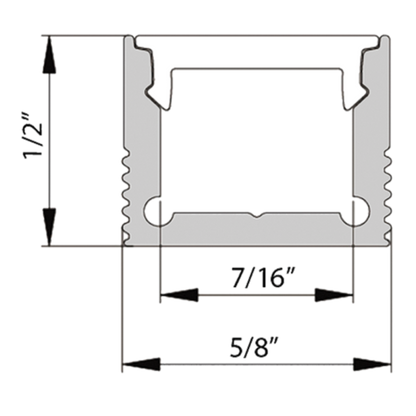 Core Lighting ALP60-98-BK 98 Inches Designer Surface Mount LED Profile Tape Channel Black Finish