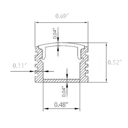 Core Lighting ALU-SD39 Deep Surface Mount LED Profile - 39 inches