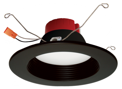 ELCO Lighting EL610CT5BB 5 Inch or 6 Inch Five-Color Temperature Switch LED Baffle Inserts Black Finish 850 Lumens