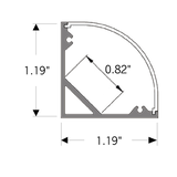 Core Lighting ALP100C-48 Surface Mount LED Aluminum Profile - 48 Inches