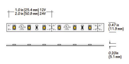 Core Lighting LSMW30-WW-16FT-24V Outdoor Flexible 3.0W LED Strip 3000K Color Temperature 16 ft. Length, 24 Voltage
