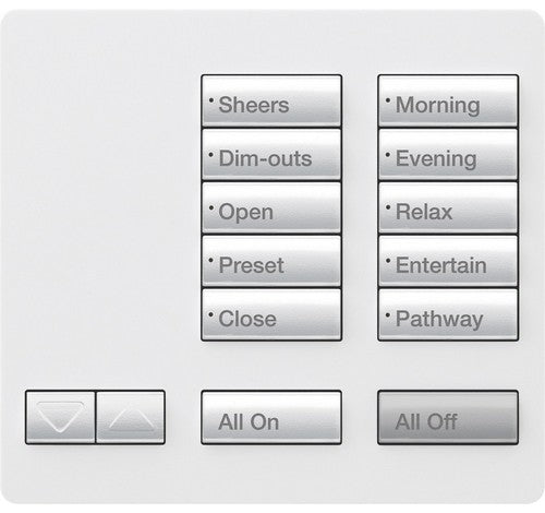 Lutron RR-T10RL-SW RadioRA 2 Maestro Large 10 Buttons with Raise/Lower Satin White Tabletop Keypad 120V - BuyRite Electric