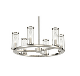 Alora Lighting CH309006PNCG Revolve 6 Light 17 Inch Wide Taper Candle Chandelier Polished Nickel Finish