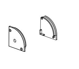 Core Lighting ALP50C-EC-BK LED Surface, Corner Profile - With 2 End Cap Every Profile Black Finish