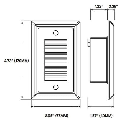 Core Lighting ST400-30K-HL-BZ-120V LED Horizontal Louver Dimmable Steplight, 120V Bronze Finish