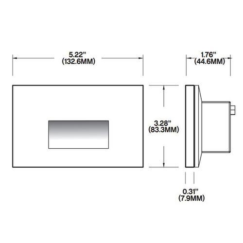 Core Lighting ST450-27K-WH-120V LED Horizontal Steplight, 120V 2700K White Finish