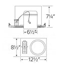 Elco Lighting E6LK57ICAD 6 Inch Koto™ Architectural Maximum Adjustability High Lumen IC Airtight Housing 18.9W, Voltage 120/277V Dimming 0-10V/Triac/ELV
